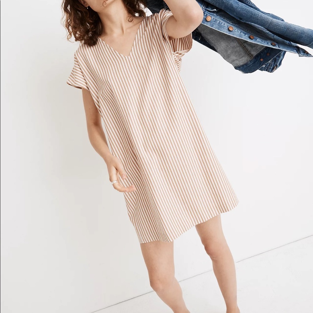 Button-Back Easy Dress in Stripe